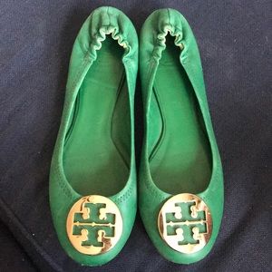 Kelly green Tory Burch Reva Flat size 9